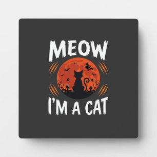 Placa Expositora Gráfica de silueta de gato lunar divertida de Hall