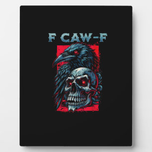 Placa Expositora Gráfica Humorística de Cuervo F-Caw-F