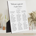 Placa Expositora Gráfico de asientos Bodas modernos<br><div class="desc">Muestra la gráfica de su asiento boda con estilo con esta placa de mesa que mide 8 x 10 pulgadas. Esta placa presenta un diseño sencillo y elegante que puede coincidir con cualquier tema boda. Incluye una facilidad para una visualización sencilla en las mesas o en cualquier otro lugar que...</div>