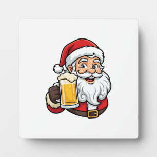 Placa Expositora Gráfico de Navidad de Papá Noel bebiendo cerveza