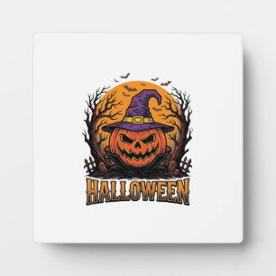 Placa Expositora Gráfico de sombrero de bruja de calabaza de Hallow