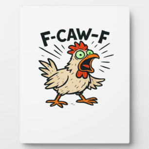 Placa Expositora Gráfico Vintage de Pollo F-Caw-F