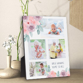 Placa Expositora Gran Abuela, eres la mejor flor rosa foto de 4