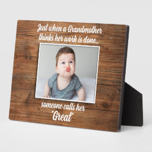 Placa Expositora Gran Abuela - Fotos de nietos elegantes de madera 