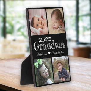 Placa Expositora Gran Abuela te queremos por Collage de fotos negro