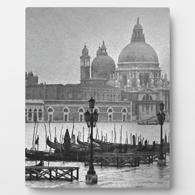 Placa Expositora Gran Canal Blanco Negro Venecia Italia Viajes (Frente)
