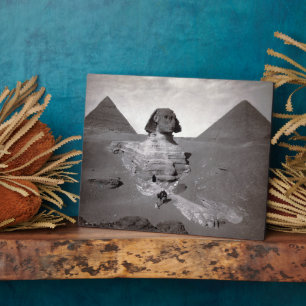 Placa Expositora Gran Esfinge y las pirámides de Giza Necrópolis Eg