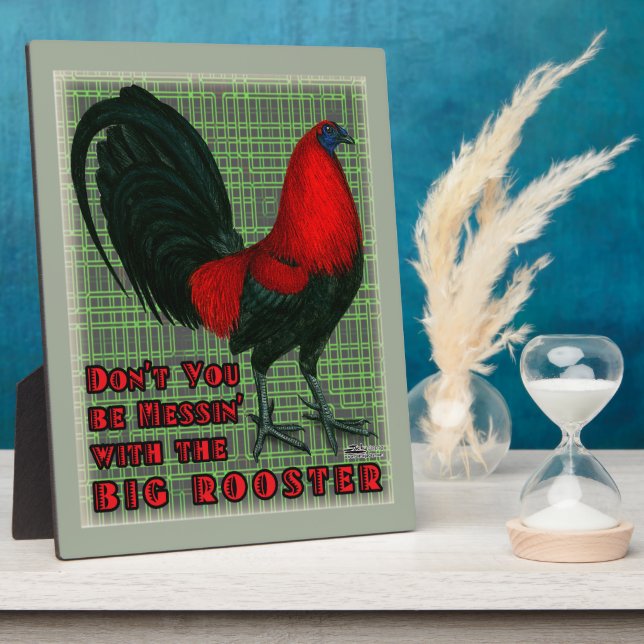Placa Expositora Gran Gallo Rojo (Lado)