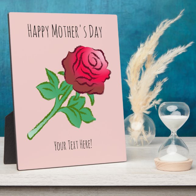 Placa Expositora Gran Rosa Roja Hermosa (Lado)