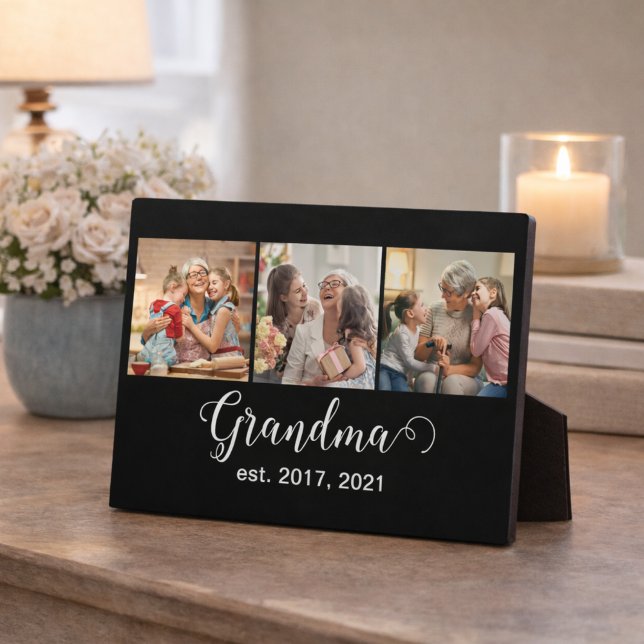 Placa Expositora Grandma Established Script Gift 3 Photo (Subido por el creador)