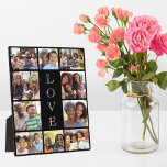 Placa Expositora Grandma Love 10 Photo Collage Black<br><div class="desc">A black photo collage plaque to celebrate the best grandma ever. Personalize with 10 photos of her grandchildren,  children and other family members. "LOVE" is written down the middle in elegant white text.</div>