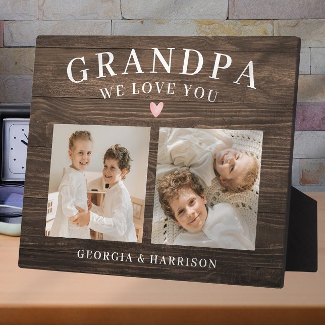 Placa Expositora Grandpa We Love You Heart Grandkids Photo Collage  (Subido por el creador)