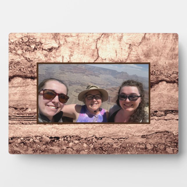 Placa Expositora Granito naranja de sepia beige marrón moderno quem (Frente)