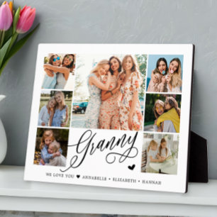 Placa Expositora Granny We Love You Collage de fotos Typography