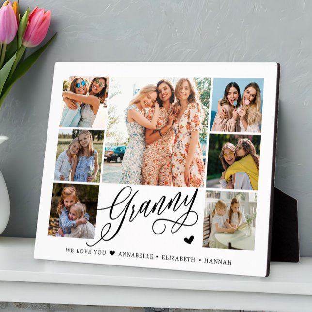 Placa Expositora Granny We Love You Collage de fotos Typography (Subido por el creador)