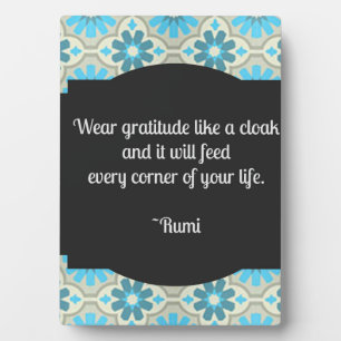 Placa Expositora Gratitude Rumi Cita Tabletop Plaque