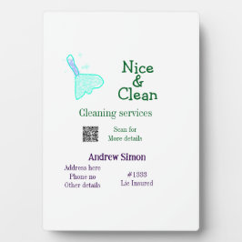 Placa Expositora Green blue gitter clean mop add name address q r b