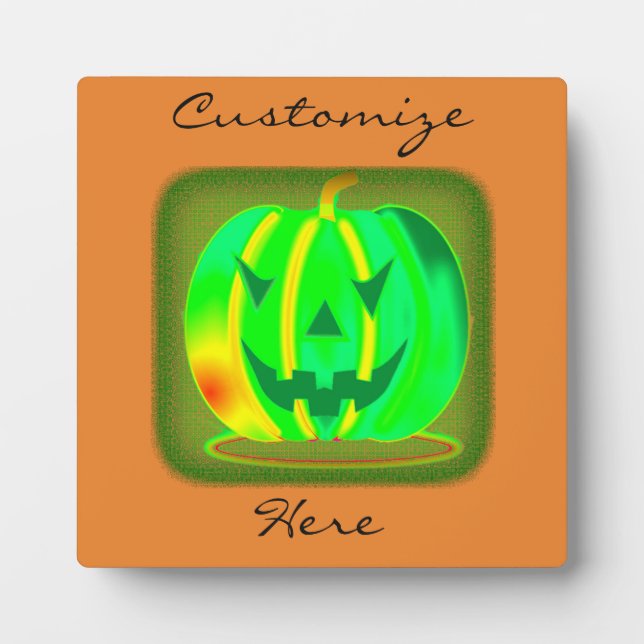 Placa Expositora Green Jack o'lantern Halloween Thunder_Cove (Frente)