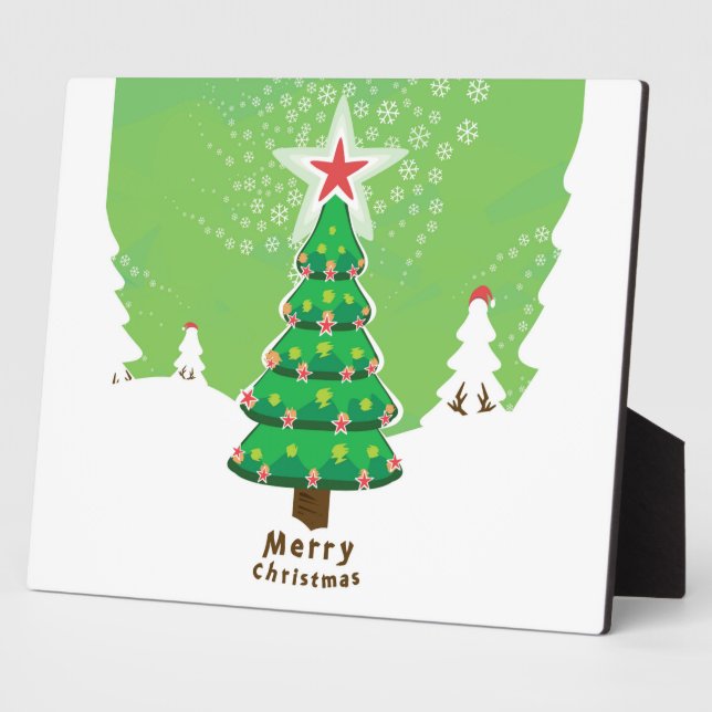 Placa Expositora Green Merry Christmas Tree (Lado)