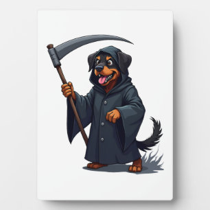 Placa Expositora Grim Reaper Rottweiler Dog