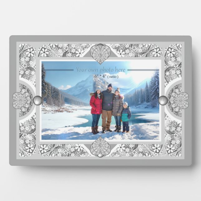 Placa Expositora Gris de encaje cerámico (Frente)