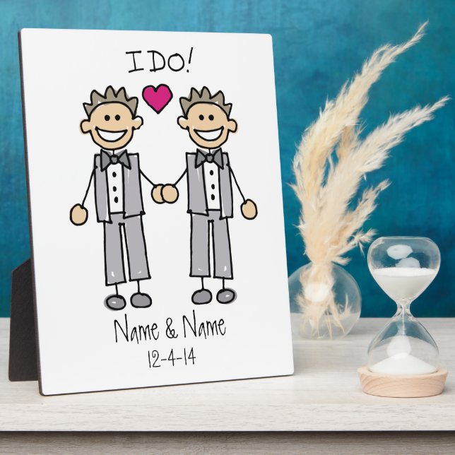 Placa Expositora Groom Groom I Do Boda Personalizado (Lado)