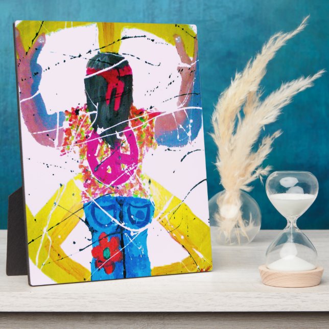 Placa Expositora Groovy Hippie Peace Sign (Lado)