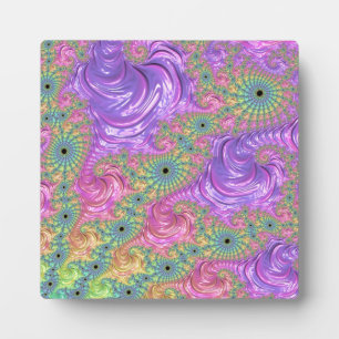 Placa Expositora Groovy Trippy Boho Jewel Tone Rainbow Fractal
