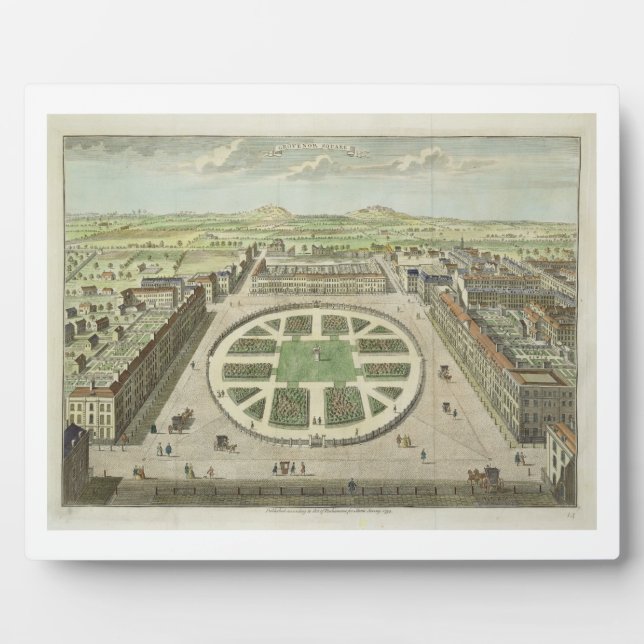 Placa Expositora Grosvenor Square, para 'Stow's Survey of London',  (Frente)