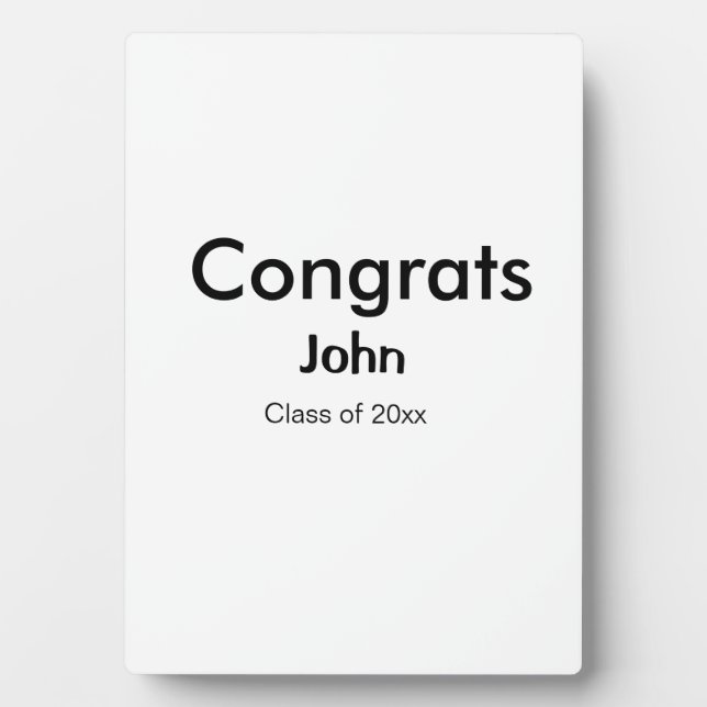 Placa Expositora grupo de graduados agregar nombre congrats fecha a (Frente)