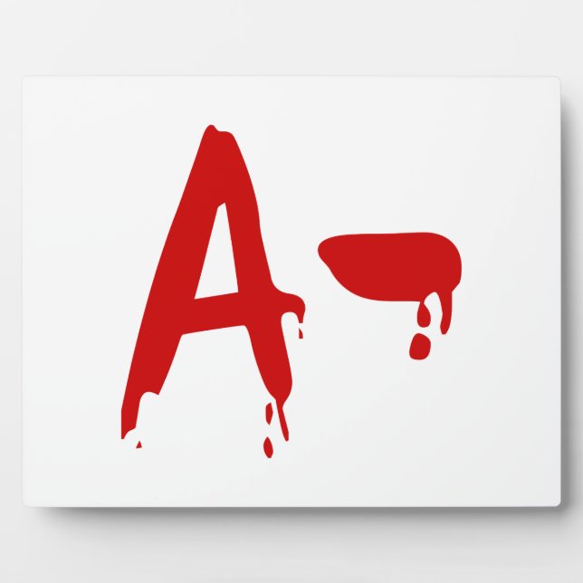 Placa Expositora Grupo de sangre A - Hospital negativo de #Horror (Frente)