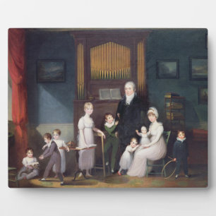 Placa Expositora Grupo familiar en un interior, c.1800