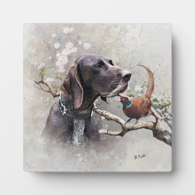 Placa Expositora GSP Hunting Art – Precision, Passion, and Pheasant (Frente)