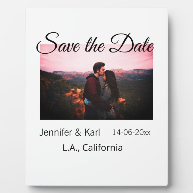 Placa Expositora Guardar la fecha añadir nombre de la pareja lugar  (Frente)