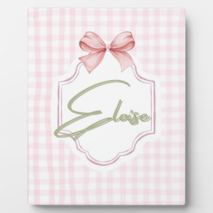 Placa Expositora Guardería personalizada para niña Eloise con lazo 