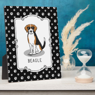 Placa Expositora Guay Beagle con gafas de sol (tricolor 3) Gracioso