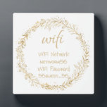 Placa Expositora Guest Visitor WIFI information Password Gold Black<br><div class="desc">This design was created though digital art. It may be personalized in the area provided by changing the photo and/or text. Or it can be customized by choosing the click to customize further option and delete or change the color the background, add text, change the text color or style, or...</div>
