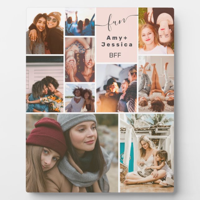 Placa Expositora Guión bff de los mejores amigos rosados 10 cuadríc (Frente)