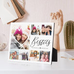 Placa Expositora Guión de Besties 7 Foto Mejor Amigos Collage Heart<br><div class="desc">Un regalo especial, memorable, de placa fotográfica múltiple para besties. El diseño presenta siete cuadros de fotos para mostrar fotos de tus mejores amigos. "Besties" se muestra en tipografía elegante. Una forma de corazón simple se muestra sobre una de las fotos. Envíe un regalo memorable y especial a usted y...</div>