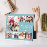 Placa Expositora Guión de Besties 7 Foto Mejor Amigos Collage Heart<br><div class="desc">Un regalo especial, memorable, de placa fotográfica múltiple para besties. El diseño presenta siete cuadros de fotos para mostrar fotos de tus mejores amigos. "Besties" se muestra en tipografía elegante. Una forma de corazón simple se muestra sobre una de las fotos. Envíe un regalo memorable y especial a usted y...</div>