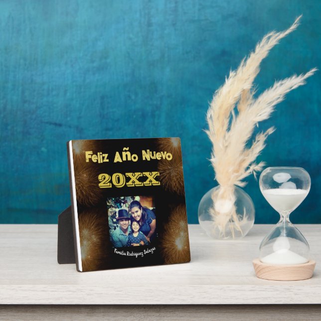 Placa Expositora Guión de la caligrafía Feliz Año Nuevo Elegante (in situ)