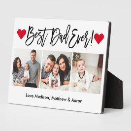 Placa Expositora Guión de pincel moderno Corazón 3 foto mejor papá