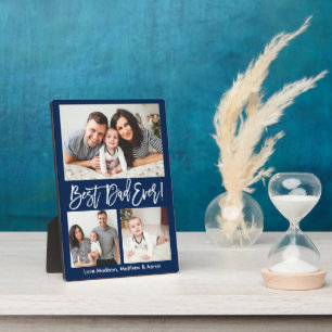 Placa Expositora Guión de pincel moderno Mejor Papá Nunca 3 Foto Az