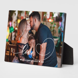 Placa Expositora Guión del corazón de amor   Foto familiar