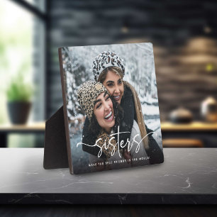 Placa Expositora Guión Hermanas Foto Regalo Keepsake