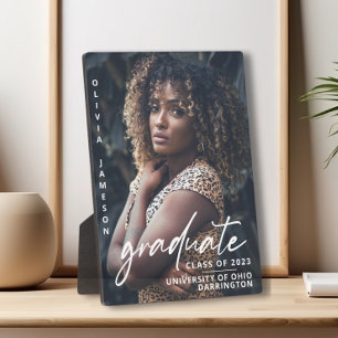 Placa Expositora Guión manuscrito moderno para graduados Foto