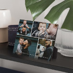 Placa Expositora Guión padre | Collage de fotos del Día de los Padr<br><div class="desc">Envíe un hermoso regalo personalizado del día de su padre a su padre que apreciará para siempre. Collage especial de fotos familiares del día del padre para mostrar tus fotos familiares y recuerdos especiales. Nuestro diseño presenta un sencillo diseño de cuadrículas fotográficas de 4 fotos con "Padre" diseñado en un...</div>