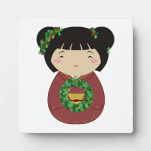 Placa Expositora Guirnalda del navidad de Kokeshi