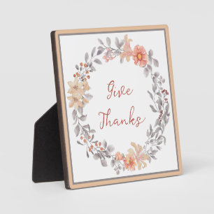Placa Expositora Guirnalda floral suave de acuarela naranja