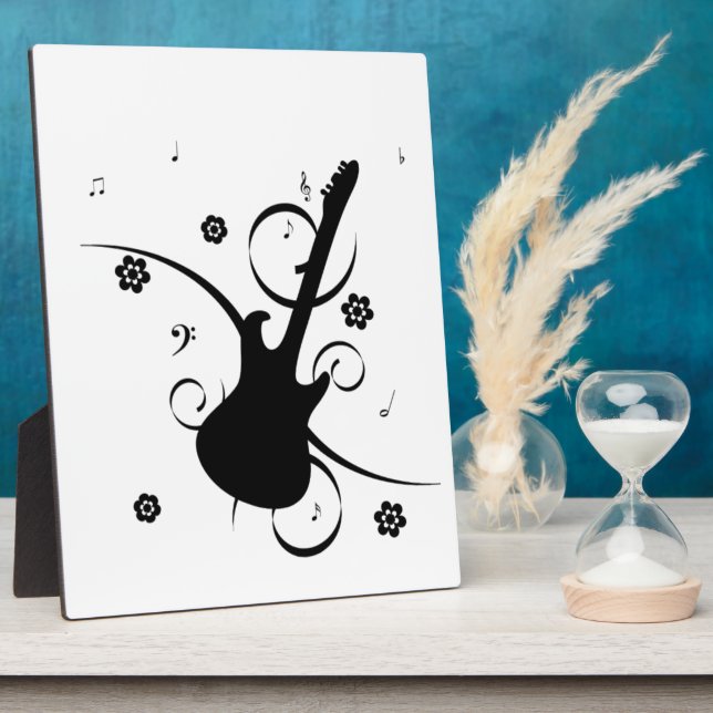 Placa Expositora Guitar con notas musicales (Lado)